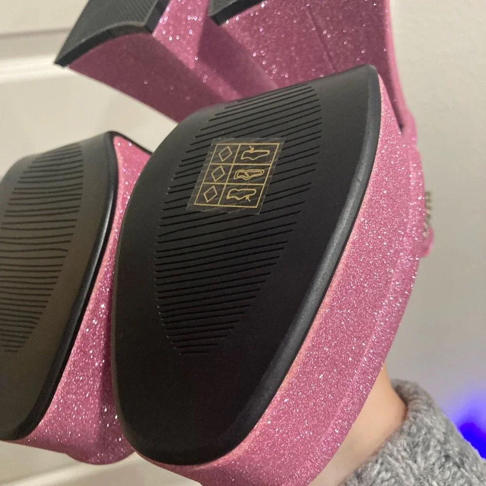 Sugar Thrillz Sparkling Pink Platform Shoes